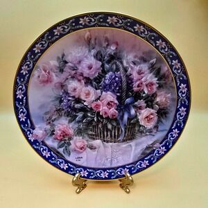 Lena Liu Roses Basket Bouquets Collector Plate W.S. George‎ 1992 First Issue